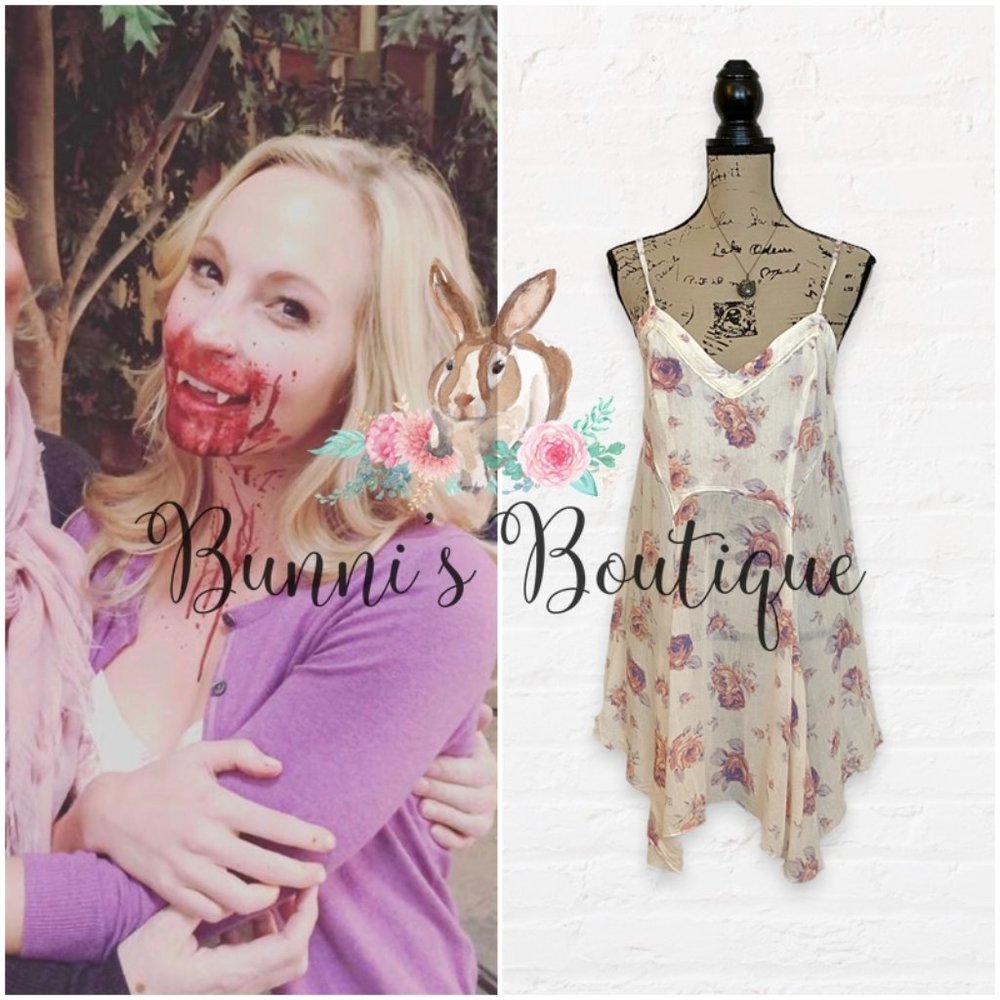Caroline Forbes' Kimchi Blue Dorothy Floral Dress